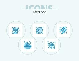 Fast Food Blue Icon Pack 5 Icon Design. . meatball. food. food. food vector