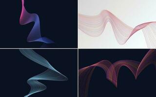 Collection of geometric minimal lines pattern set vector