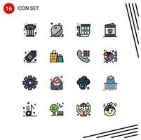 16 Creative Icons Modern Signs and Symbols of valentine card space love purification Editable Creative Vector Design Elements