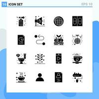 16 Thematic Vector Solid Glyphs and Editable Symbols of economy data food medical medicine Editable Vector Design Elements