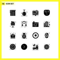 16 Creative Icons Modern Signs and Symbols of folder network sport thoughtful emotion Editable Vector Design Elements