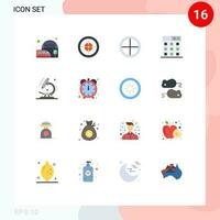 16 Creative Icons Modern Signs and Symbols of productivity science target microscope biology Editable Pack of Creative Vector Design Elements