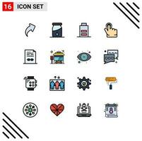 16 Creative Icons Modern Signs and Symbols of document certificate low business hand Editable Creative Vector Design Elements