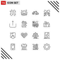 16 Thematic Vector Outlines and Editable Symbols of ui disco light hill spotlight flashlight Editable Vector Design Elements