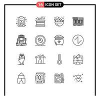 16 Outline concept for Websites Mobile and Apps marketplace synthesizer food synthesiser keyboard Editable Vector Design Elements