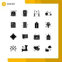 16 Creative Icons Modern Signs and Symbols of form document paling bill infant Editable Vector Design Elements