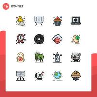 16 Creative Icons Modern Signs and Symbols of certificate love presentation heart computer Editable Creative Vector Design Elements