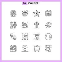 16 Creative Icons Modern Signs and Symbols of job group festival school blocks Editable Vector Design Elements