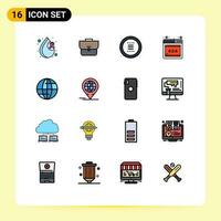 16 Creative Icons Modern Signs and Symbols of globe web app error navigation Editable Creative Vector Design Elements
