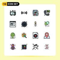 16 Creative Icons Modern Signs and Symbols of communication contact ui call pie Editable Creative Vector Design Elements