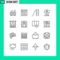 16 Creative Icons Modern Signs and Symbols of car investment download growth slide Editable Vector Design Elements