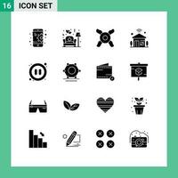 16 Creative Icons Modern Signs and Symbols of video multimedia fan audio iot Editable Vector Design Elements