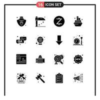 16 Creative Icons Modern Signs and Symbols of webcam computer currency question answer Editable Vector Design Elements