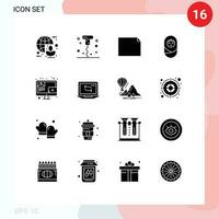 16 Creative Icons Modern Signs and Symbols of content blog opened girl baby Editable Vector Design Elements