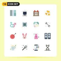 16 Creative Icons Modern Signs and Symbols of mars gender dinner wedding love Editable Pack of Creative Vector Design Elements