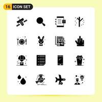 16 Creative Icons Modern Signs and Symbols of season botanic search autumn development Editable Vector Design Elements