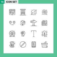 16 Creative Icons Modern Signs and Symbols of gps modeling shop front api planet Editable Vector Design Elements