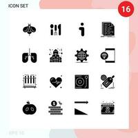 16 Thematic Vector Solid Glyphs and Editable Symbols of anatomy programming i doc code Editable Vector Design Elements