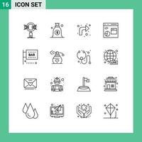 16 Creative Icons Modern Signs and Symbols of bar development arrows develop coding Editable Vector Design Elements