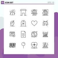 16 Outline concept for Websites Mobile and Apps emotional products bakery grocery sweet Editable Vector Design Elements