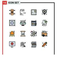 16 Creative Icons Modern Signs and Symbols of lsd search competition science atom Editable Creative Vector Design Elements