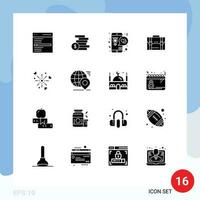 16 Creative Icons Modern Signs and Symbols of documents business money briefcase lover Editable Vector Design Elements