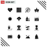 16 Creative Icons Modern Signs and Symbols of holiday insignia sidebar badges multimedia Editable Vector Design Elements