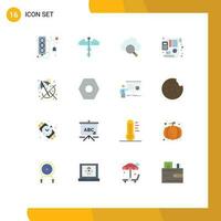 16 Thematic Vector Flat Colors and Editable Symbols of relax planning care financial plan Editable Pack of Creative Vector Design Elements