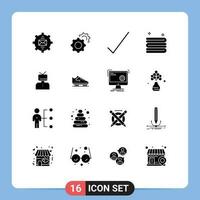 16 Creative Icons Modern Signs and Symbols of happy affirmations check affirmation cleaning Editable Vector Design Elements