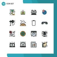 16 Creative Icons Modern Signs and Symbols of light internet butler globe location Editable Creative Vector Design Elements