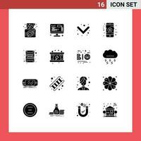 16 Creative Icons Modern Signs and Symbols of memory card shop web payment mobile Editable Vector Design Elements