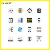 16 Thematic Vector Flat Colors and Editable Symbols of grid task gadget clipboard book Editable Pack of Creative Vector Design Elements