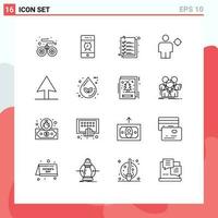 16 Creative Icons Modern Signs and Symbols of drop position checkout location body Editable Vector Design Elements