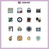 16 Creative Icons Modern Signs and Symbols of network global hardware bag business Editable Creative Vector Design Elements