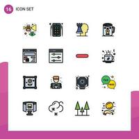 16 Flat Color Filled Line concept for Websites Mobile and Apps browser design business drawing coffee Editable Creative Vector Design Elements
