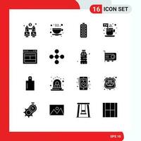 16 Creative Icons Modern Signs and Symbols of site design battery tv break hot Editable Vector Design Elements