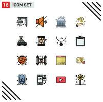 16 Creative Icons Modern Signs and Symbols of location coins school money hand Editable Creative Vector Design Elements