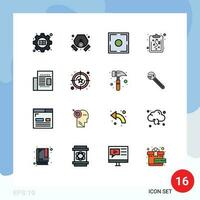 16 Creative Icons Modern Signs and Symbols of office article focus strategy clipboard Editable Creative Vector Design Elements