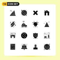 16 Creative Icons Modern Signs and Symbols of bread buildings delete building address Editable Vector Design Elements