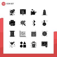 16 Creative Icons Modern Signs and Symbols of gadget computers marketing usa chrysler Editable Vector Design Elements