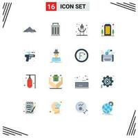 16 Creative Icons Modern Signs and Symbols of water gun destination user office building Editable Pack of Creative Vector Design Elements