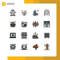 16 Creative Icons Modern Signs and Symbols of egg reader connection pattern fingerprint Editable Creative Vector Design Elements