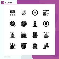 16 Creative Icons Modern Signs and Symbols of date love business hearts pot Editable Vector Design Elements