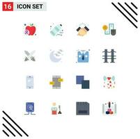 16 Thematic Vector Flat Colors and Editable Symbols of dollor connect waste mouse muslim Editable Pack of Creative Vector Design Elements