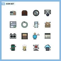 16 Creative Icons Modern Signs and Symbols of time database connected search mail Editable Creative Vector Design Elements