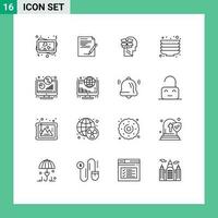 16 Creative Icons Modern Signs and Symbols of display plates box plate male Editable Vector Design Elements