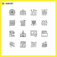 16 Thematic Vector Outlines and Editable Symbols of safe deposit smoke business employee employee Editable Vector Design Elements