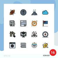 16 Creative Icons Modern Signs and Symbols of real document eruption storage cloud Editable Creative Vector Design Elements