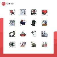 16 Creative Icons Modern Signs and Symbols of map feminism report day like Editable Creative Vector Design Elements