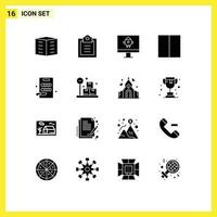 16 Creative Icons Modern Signs and Symbols of kitchen board computer workspace interface Editable Vector Design Elements